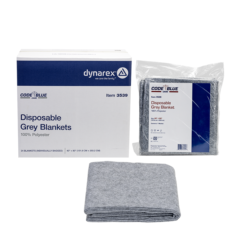 Disposable Grey Blanket, 40" x 80" - 24 Boxes per Case