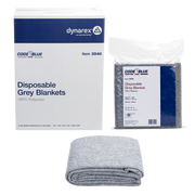 Disposable Grey Blanket - 100% Polyester, 60" x 80" - 24 Boxes per Case