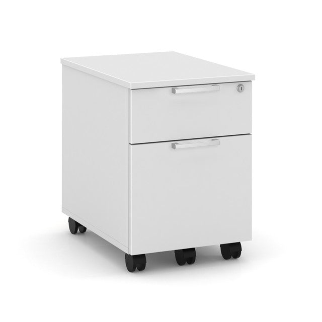 OfficeSource Laminate Mobile Box and File Pedestal - White