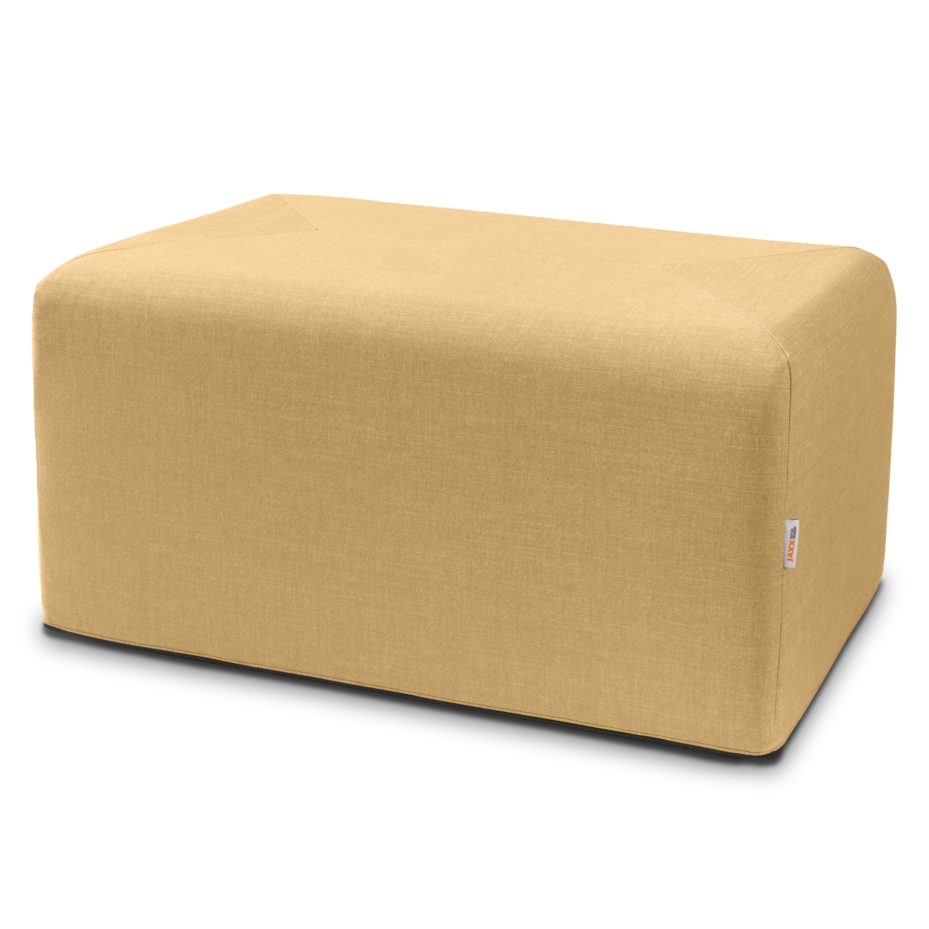 Jaxx Monroe Large Rectangular Foam Ottoman / Coffee Table, (36 x 18), Wheat Gold