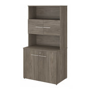 Bush Business Furniture Office 500 36W Tall Storage Cabinet with Doors and Shelves in Modern Hickory - 35.67" Width x 23.35" Depth x 70.09" Height