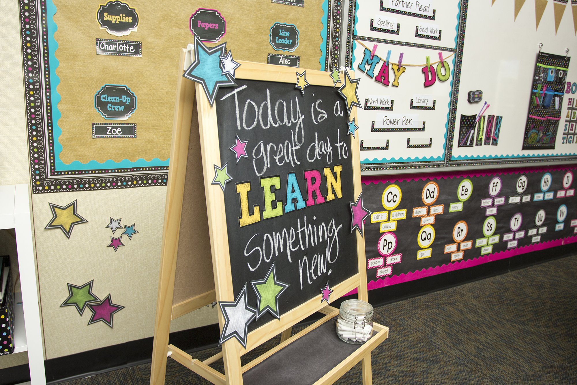 Chalkboard Brights Stars Mini Accents