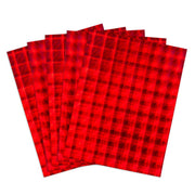 Holographic Card Stock - 8.5"x11" , 10pt, 5 Sheets, Plaid - Red