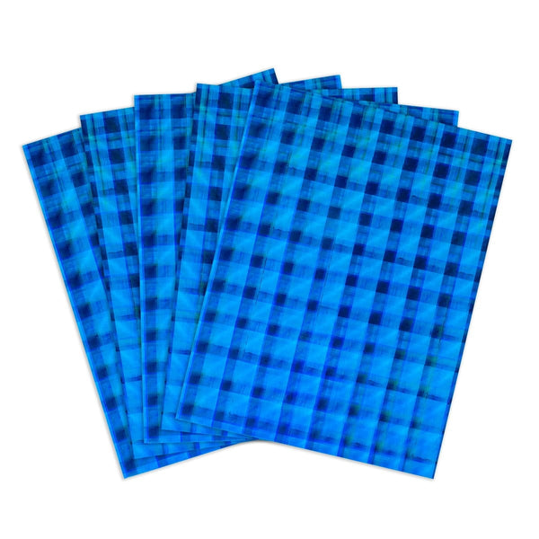 Holographic Card Stock - 8.5"x11" , 10pt, 25 Sheets, Plaid - Blue