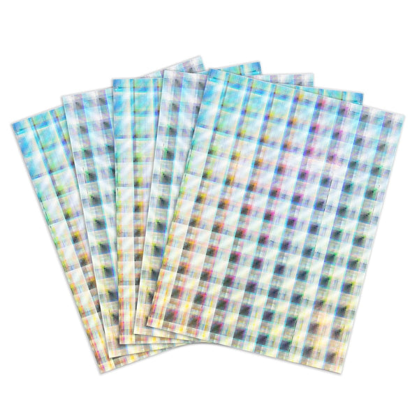 Holographic Card Stock - 8.5"x11" , 10pt, 25 Sheets, Plaid - Silver