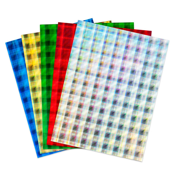 Holographic Card Stock - 8.5"x11" , 10pt, 25 Sheets, Plaid - Assorted