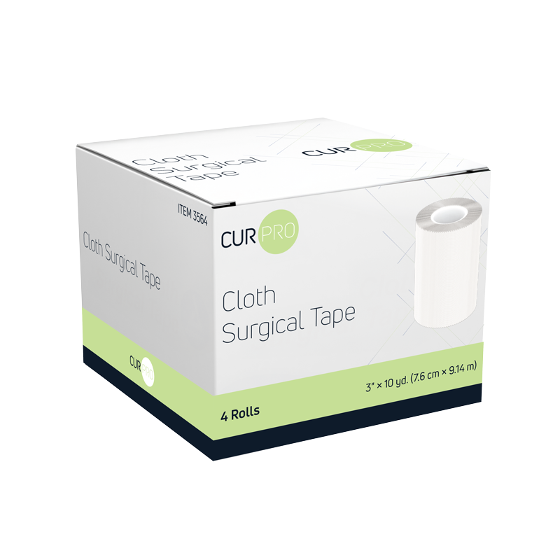 Cloth Surgical Tape, 3" x 10 yd - 4 pcs per Box/12 Boxes per Case