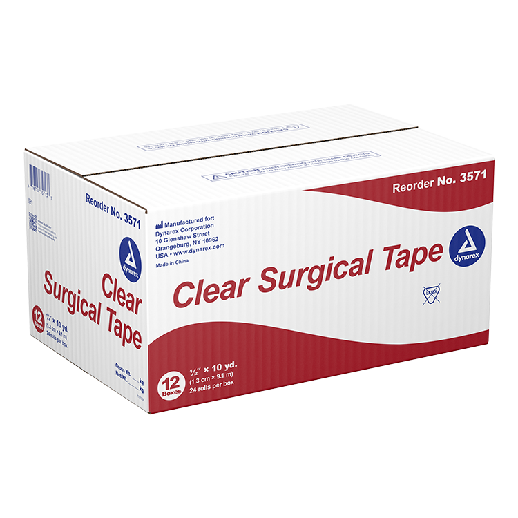 Clear Surgical Tape, 1/2"x 10 yd - 24 pcs per Box/12 Boxes per Case