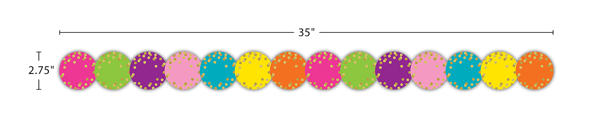Confetti Circles Die-Cut Border Trim