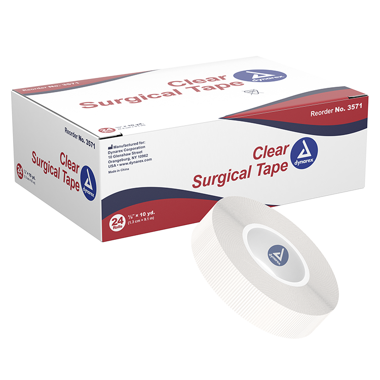 Clear Surgical Tape, 1/2"x 10 yd - 24 pcs per Box/12 Boxes per Case