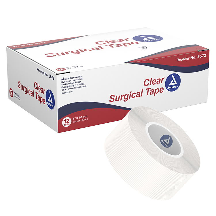 Clear Surgical Tape, 1" x 10 yd - 12 pcs per Box/12 Boxes per Case