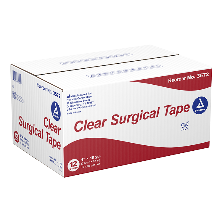 Clear Surgical Tape, 1" x 10 yd - 12 pcs per Box/12 Boxes per Case