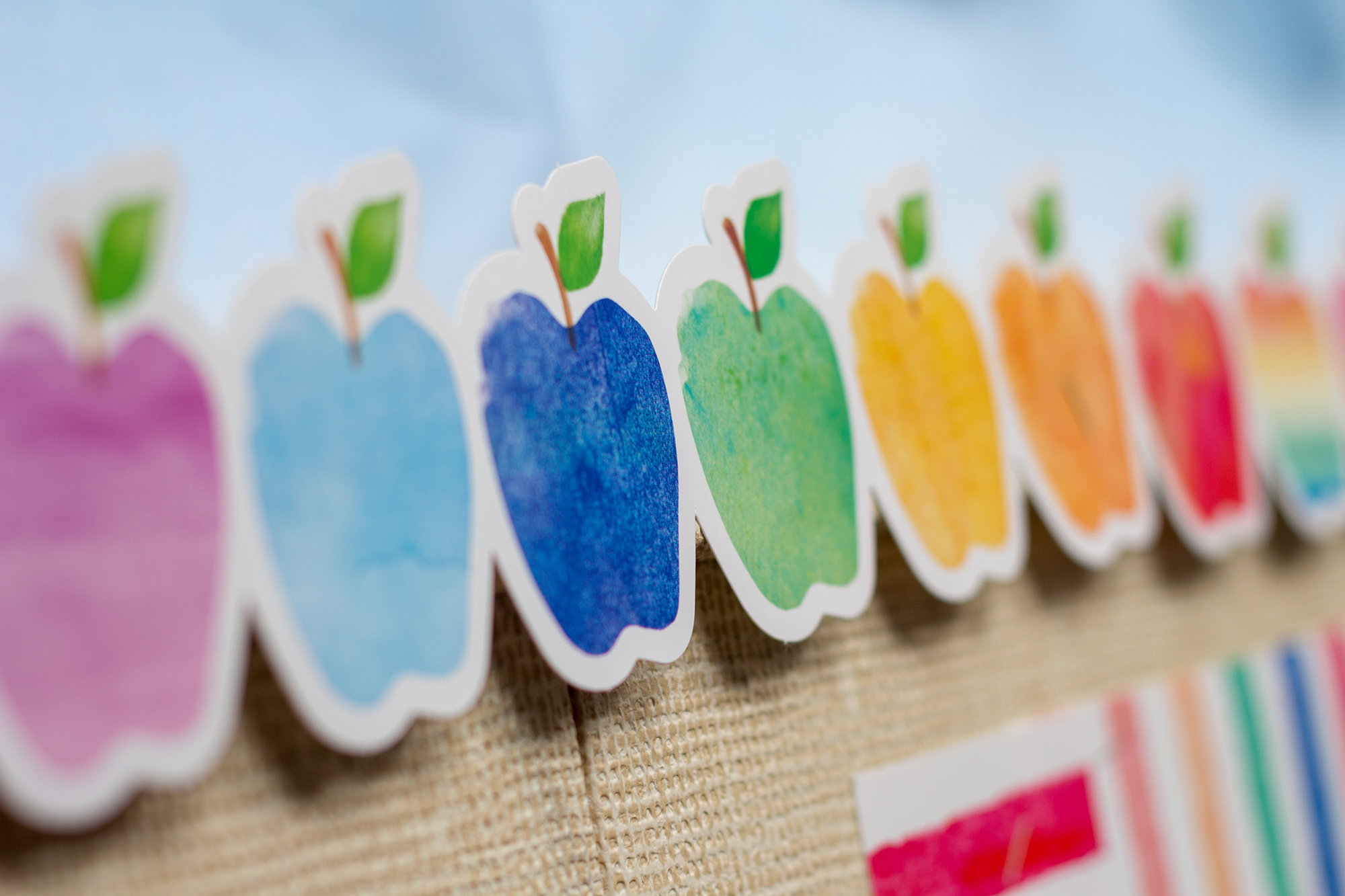 Watercolor Apples Die-Cut Border Trim