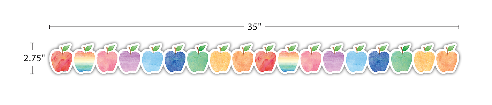 Watercolor Apples Die-Cut Border Trim
