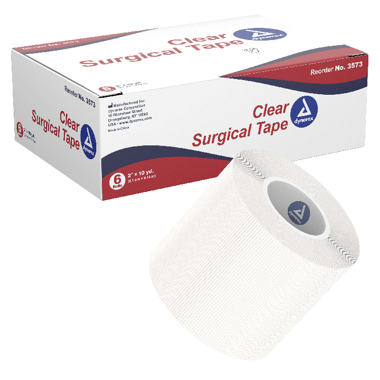 Clear Surgical Tape, 2" x 10 yd - 6 pcs per Box/12 Boxes per Case