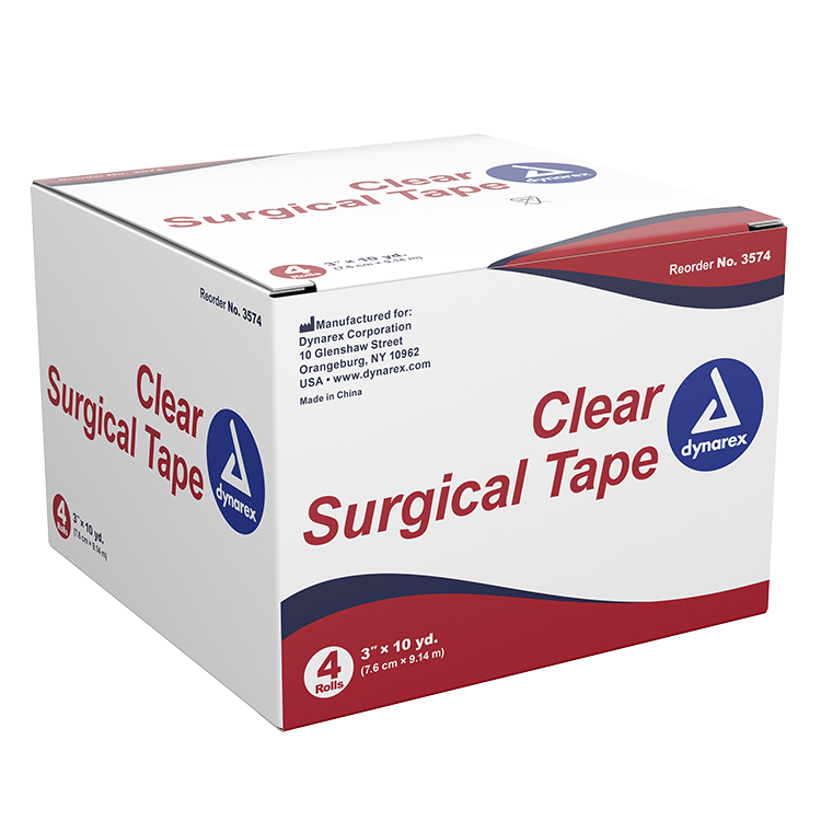 Clear Surgical Tape, 3" x 10 yd - 4 pcs per Box/12 Boxes per Case