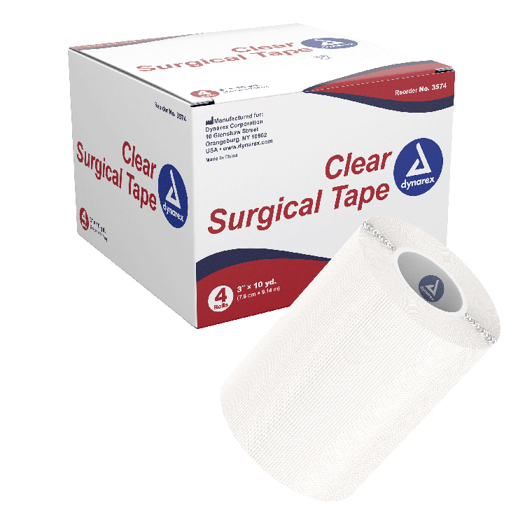 Clear Surgical Tape, 3" x 10 yd - 4 pcs per Box/12 Boxes per Case