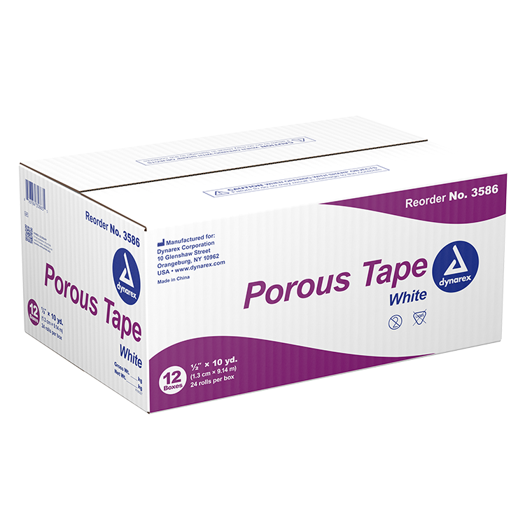Porous Tape, 1/2" x 10 yd - 24 pcs per Box/12 Boxes per Case