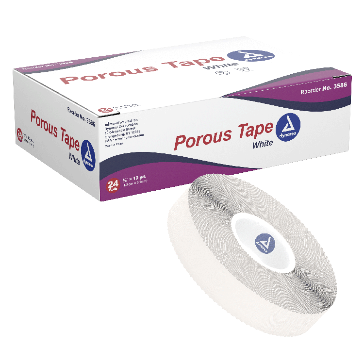 Porous Tape, 1/2" x 10 yd - 24 pcs per Box/12 Boxes per Case