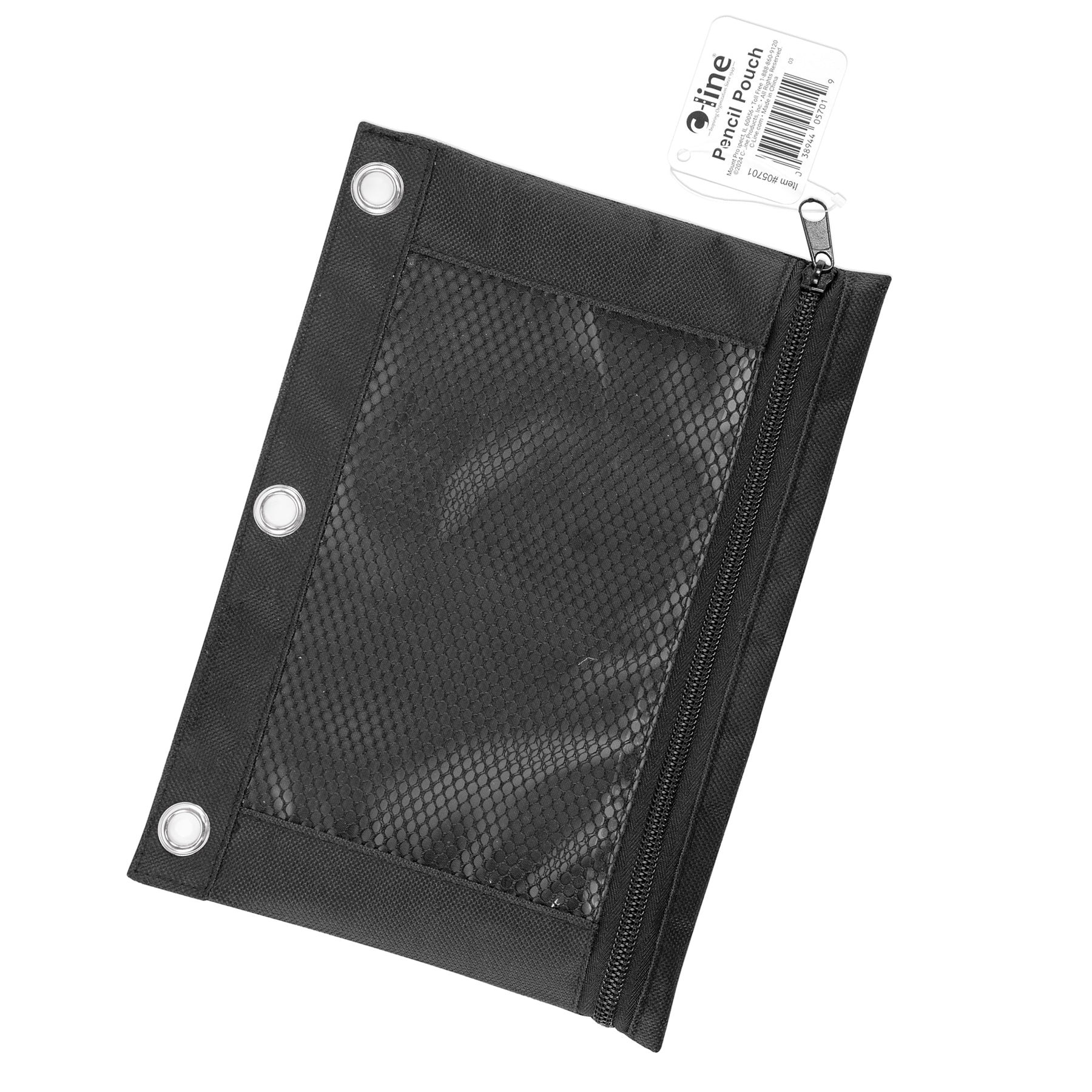 Pencil Pouch for 3-Ring Binders, 7" x 10", Black