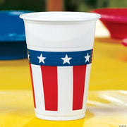 Patriotic Design Disposable Cups - 50 Pieces