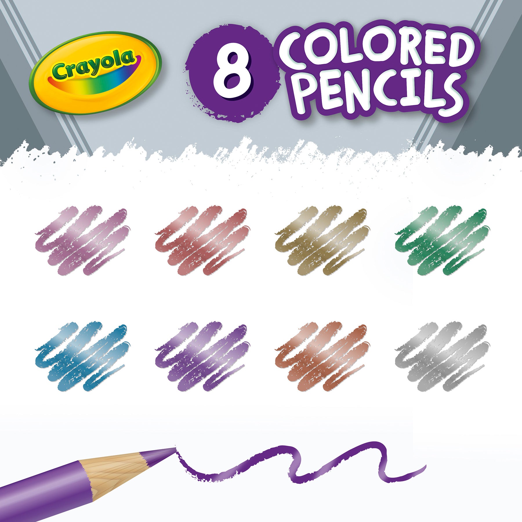 Colored Pencils, Metallic, 8 Count