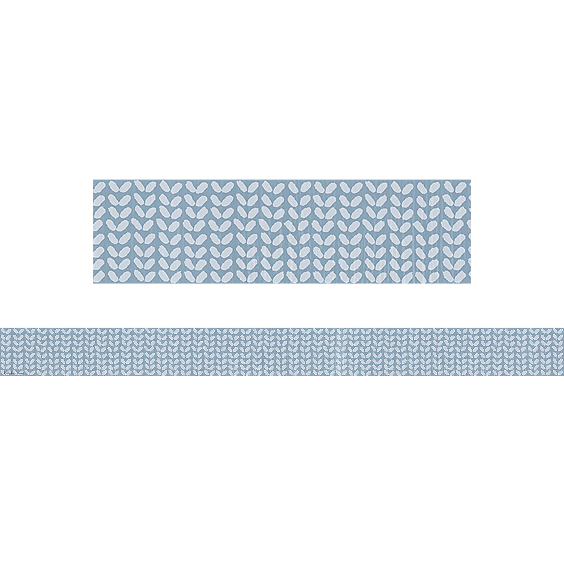 Classroom Cottage Blue Petals Straight Border Trim, 35 Feet