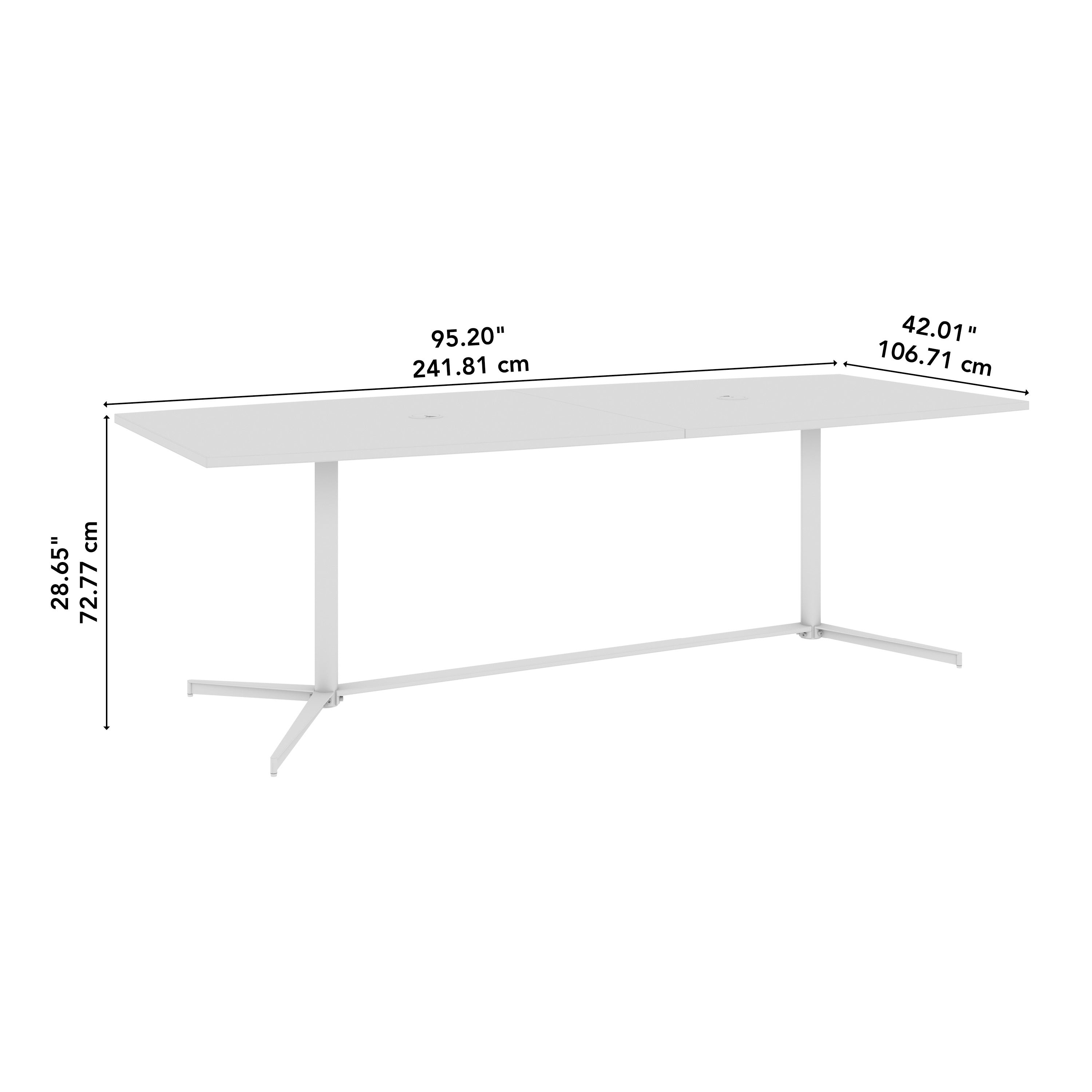 Bush Business Furniture 96-inch Office Conference Table with Metal Base in White - 95.2" Width x 42.01" Depth x 28.65" Height