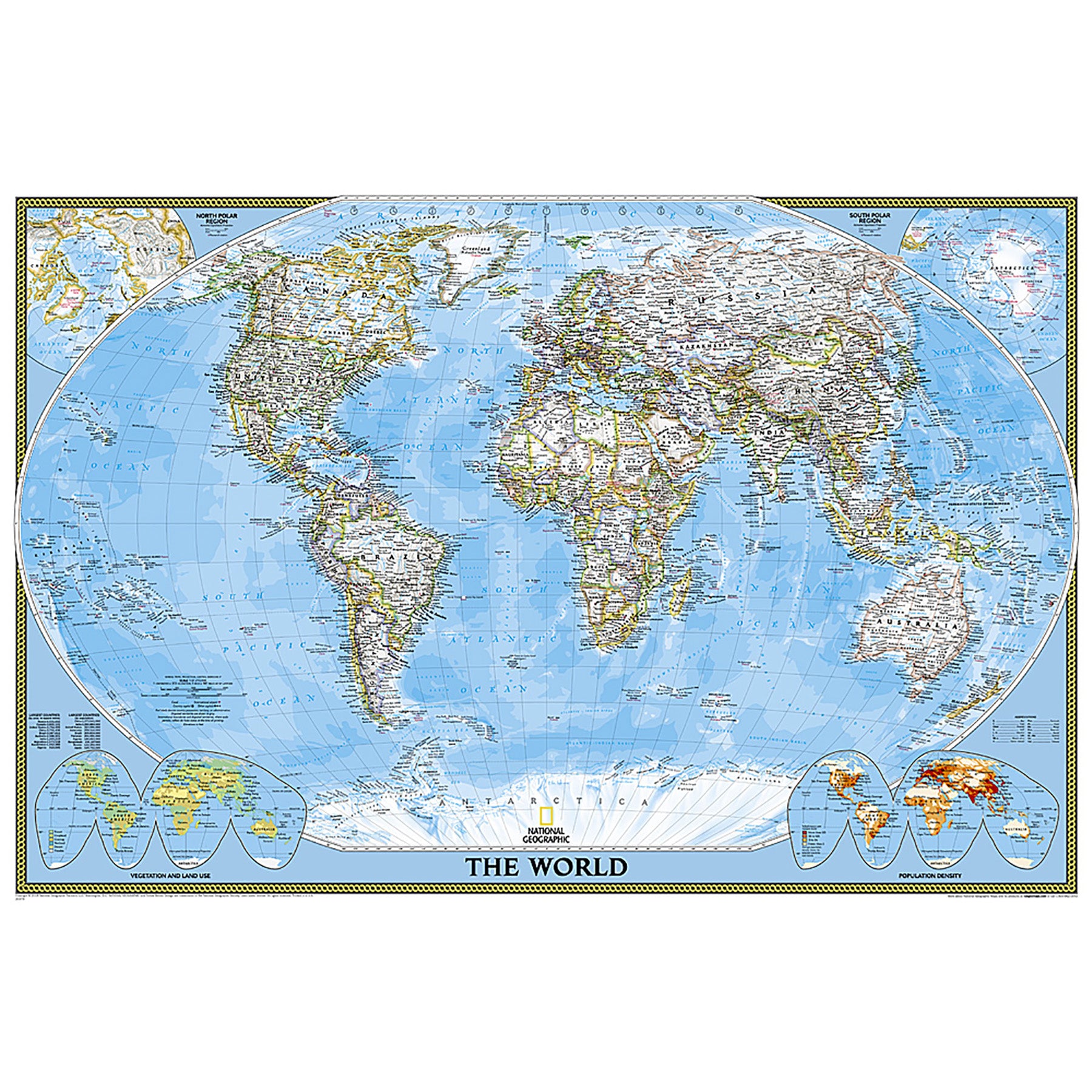 World and United States Classic, Poster Size, Map Pack Bundle, 36" x 24"
