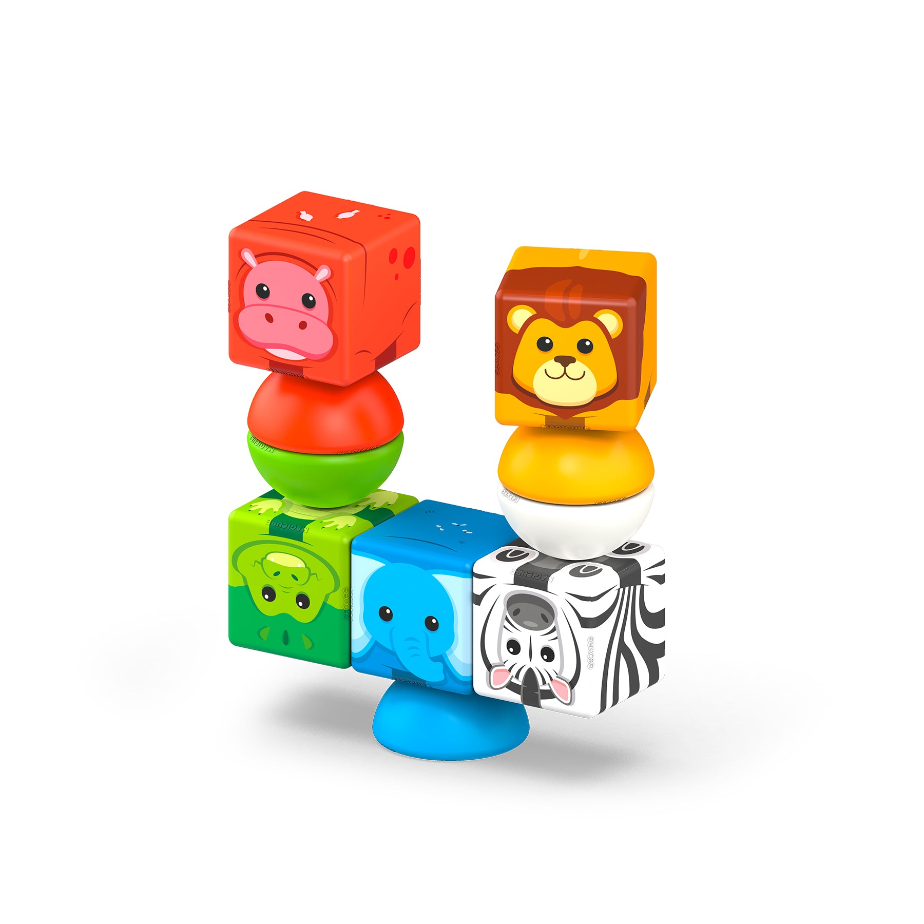 Geomag™ Magicube Magic Stacking Safari, Magnetic Building Cubes, 10 Pieces