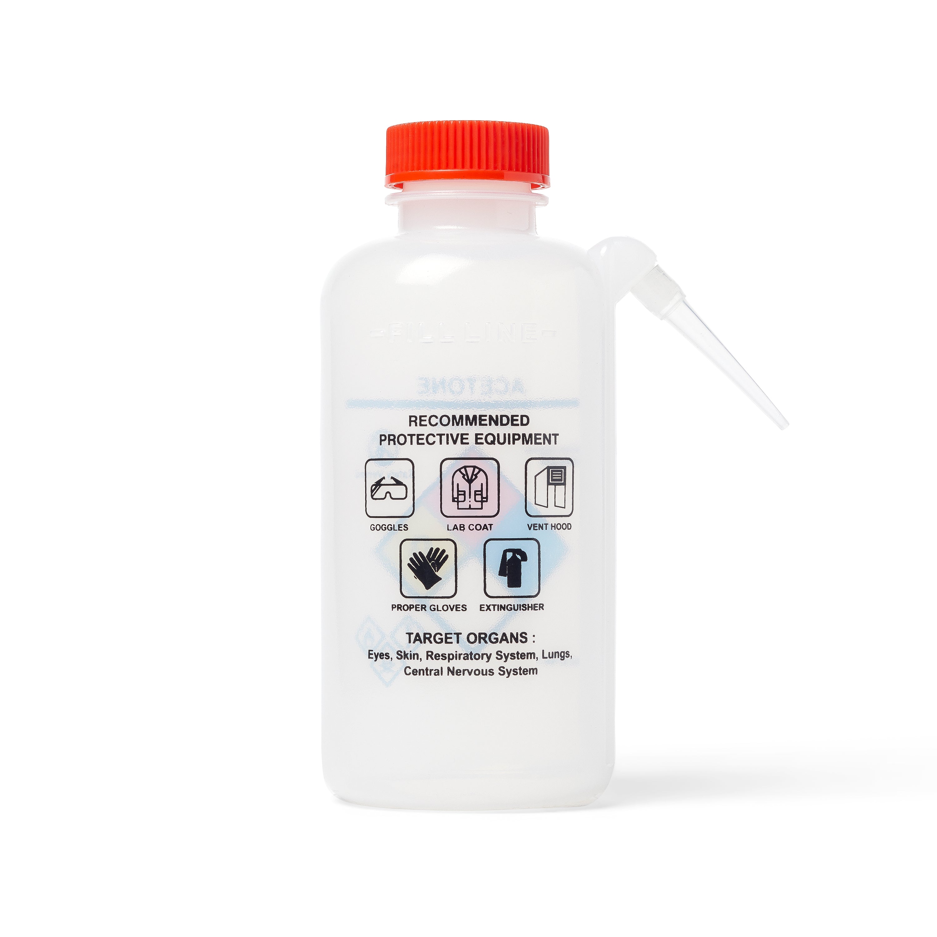 United Scientific® UniSafe™ Acetone Wash Bottles, Unitary, LDPE, 500 mL, Pk/6, comes with 6