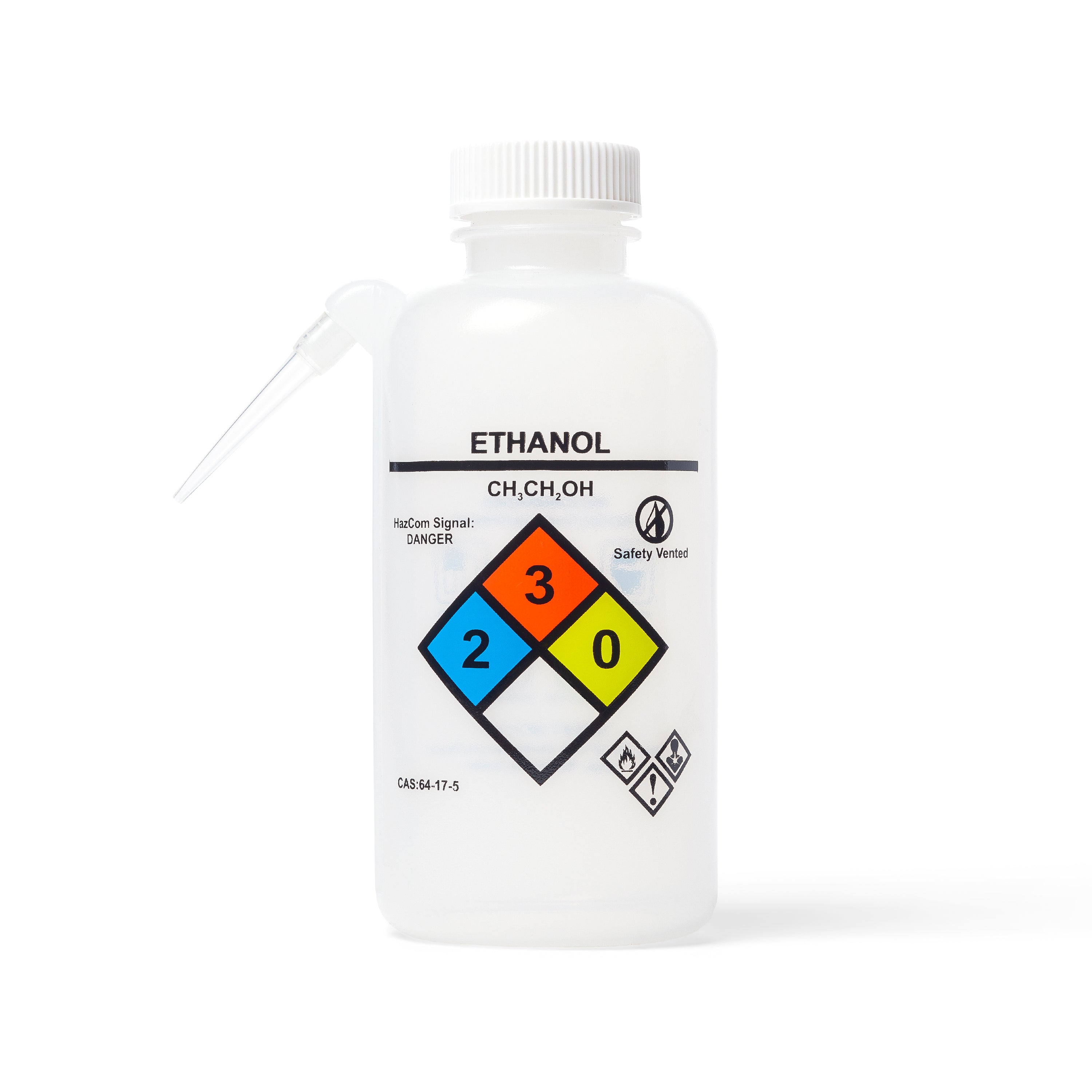 United Scientific® UniSafe™ Ethanol Wash Bottles, Unitary, LDPE, 500 mL, Pk/6, comes with 6