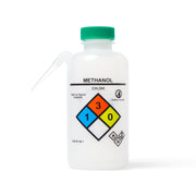 United Scientific® UniSafe™ Methanol Wash Bottles, Unitary, LDPE, 500 mL, Pk/6, comes with 6