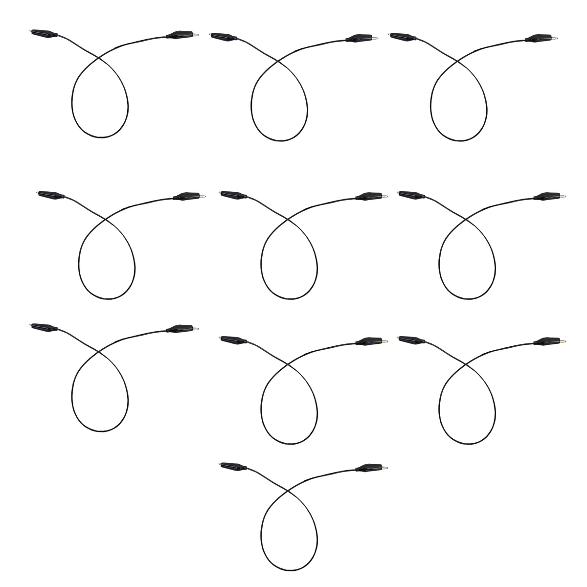 Connector Cord, 36", Alligator to Alligator, Black, Pack of 10