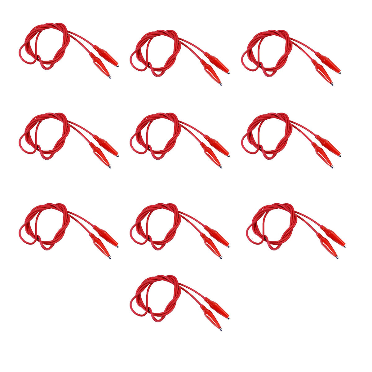 Connector Cord, 36", Alligator to Alligator, Red, Pack of 10