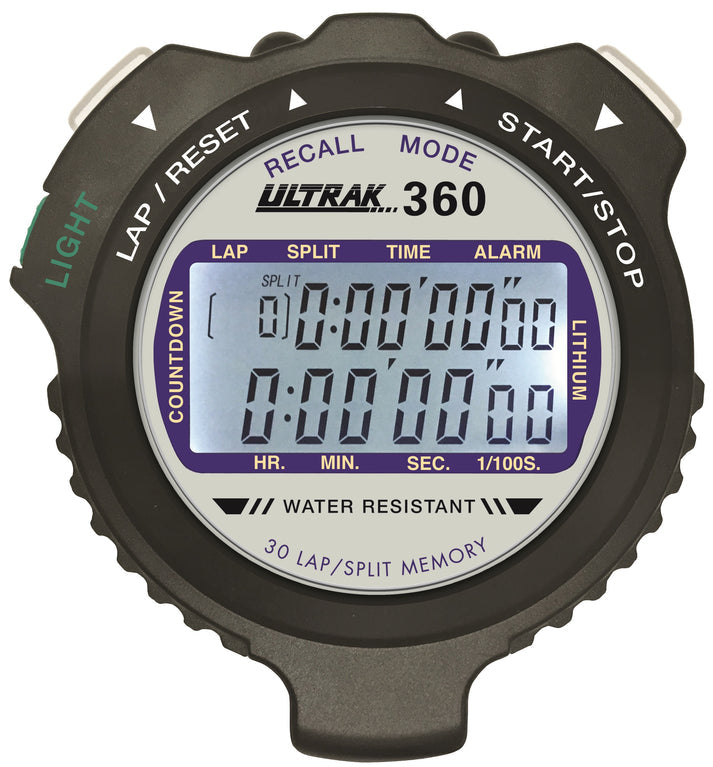 30 Lap Memory Sports Stopwatch, 2-Liner and Electro Luminescent Display