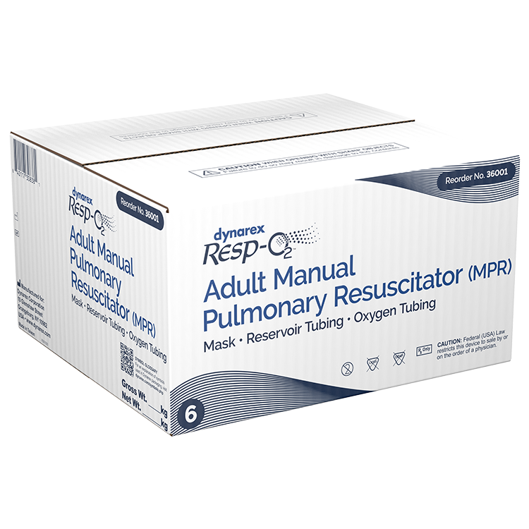 Manual Pulmonary Resuscitator (MPR) Mask, Reservoir Tubing, Oxygen Tubing, Adult, 6 Quantity per Case