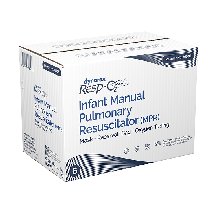 Manual Pulmonary Resuscitator (MPR) Mask, Reservoir Bag, Oxygen Tubing, Infant, 6 Quantity per Case