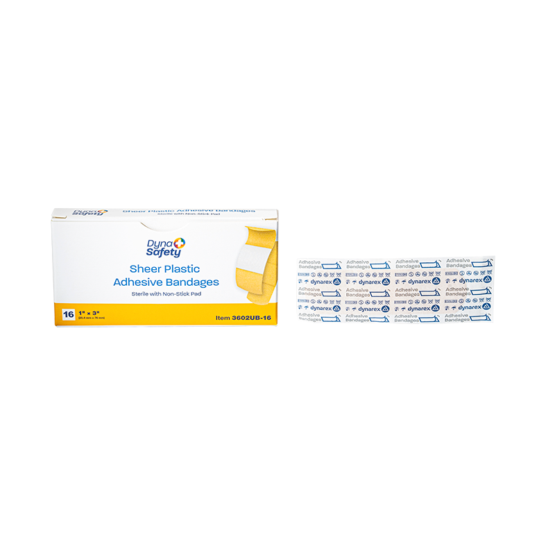 Sheer Plastic Adhesive Bandages - Sterile, 1" x 3" - 16 pcs per Box/100 Boxes per Case