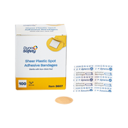 Sheer Plastic Adhesive Bandages - Sterile, 7/8" Spot - 100 pcs per Box/48 Boxes per Case