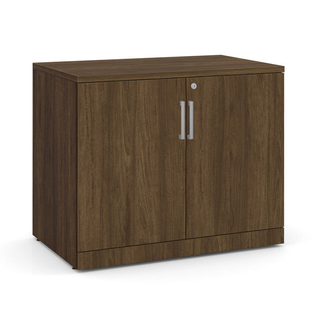 OfficeSource Laminate Storage Cabinet - Modern Walnut