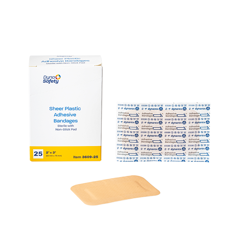 Sheer Plastic Adhesive Bandages - Sterile, 2" X 3", 48/25/cs - 25 pcs per Box/48 Boxes per Case