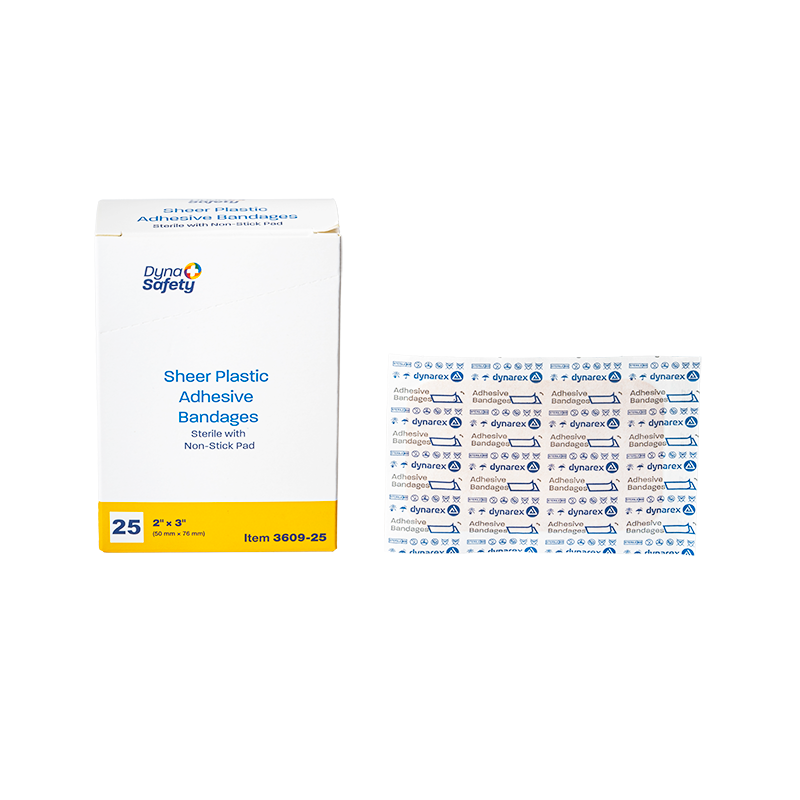 Sheer Plastic Adhesive Bandages - Sterile, 2" X 3", 48/25/cs - 25 pcs per Box/48 Boxes per Case