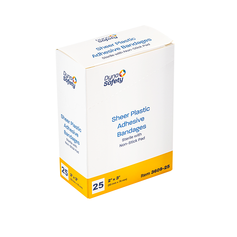 Sheer Plastic Adhesive Bandages - Sterile, 2" X 3", 48/25/cs - 25 pcs per Box/48 Boxes per Case