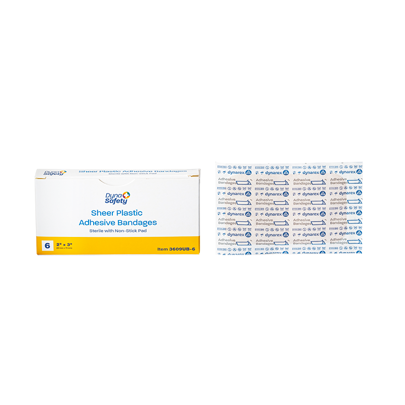 Sheer Plastic Adhesive Bandages - Sterile, 2" X 3", 100/6/cs - 6 pcs per Box/100 Boxes per Case