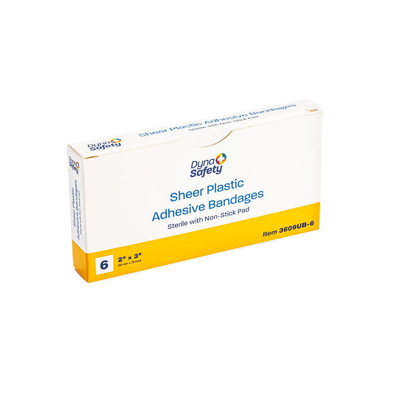 Sheer Plastic Adhesive Bandages - Sterile, 2" X 3", 100/6/cs - 6 pcs per Box/100 Boxes per Case