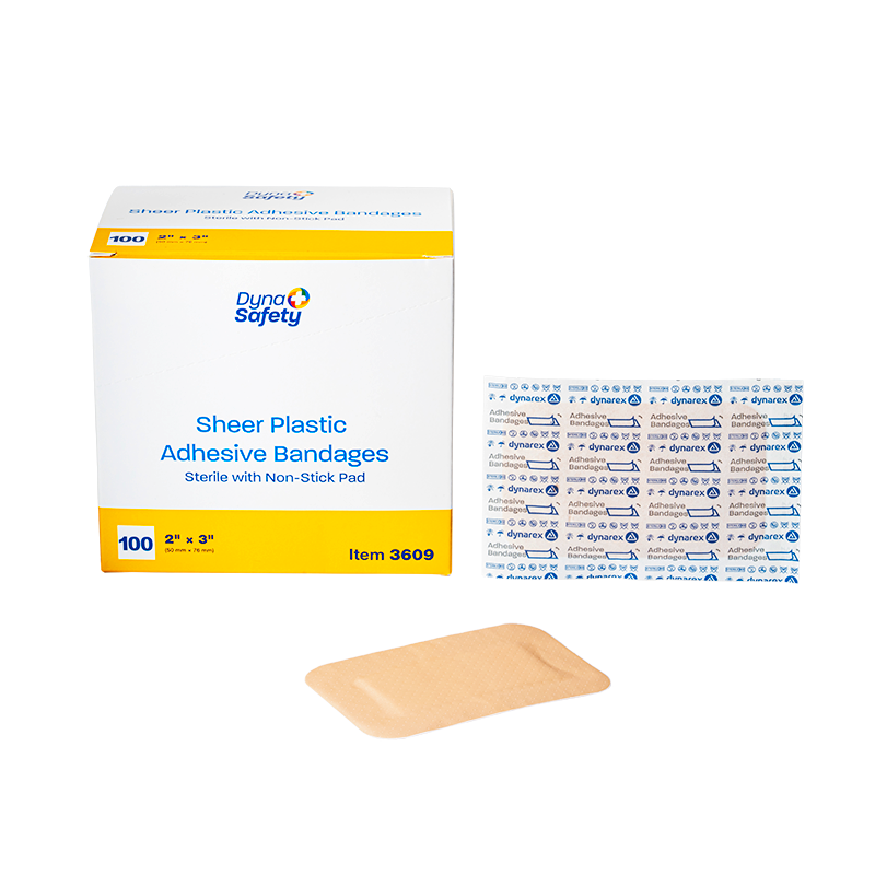 Sheer Plastic Adhesive Bandages - Sterile, 2” x 3” - 100 pcs per Box/24 Boxes per Case