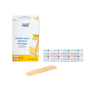Flexible Fabric Adhesive Bandages - Sterile, 3/4" x 3" - 50 pcs per Box/50 Boxes per Case