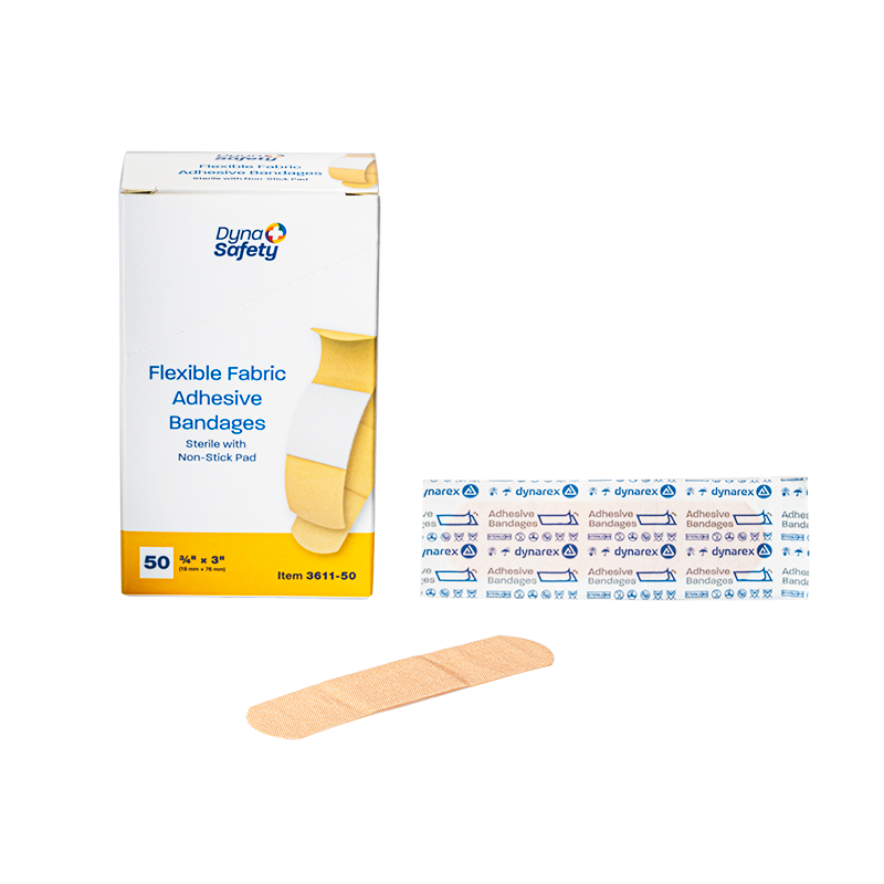 Flexible Fabric Adhesive Bandages - Sterile, 3/4" x 3" - 50 pcs per Box/50 Boxes per Case