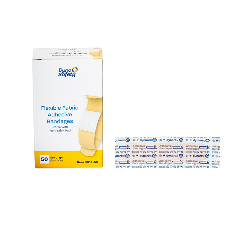 Flexible Fabric Adhesive Bandages - Sterile, 3/4" x 3" - 50 pcs per Box/50 Boxes per Case